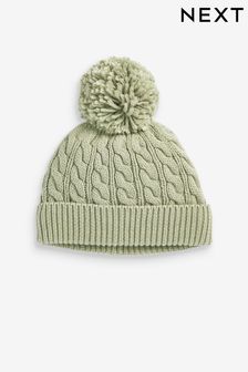 Sage Green Baby Knitted Pom Hat (0mths-2yrs) (D61166) | 191 UAH