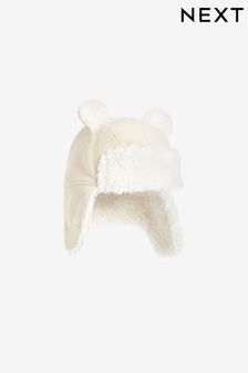 Neutral Corduroy Baby Trapper Hat (0mths-2yrs) (D61174) | $14