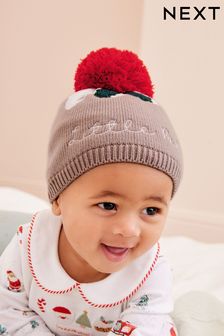 Nerc rjava - Pletena kapa za dojenčke iz umetnega pudrja (0 mesecev–2 let) (D61202) | €6