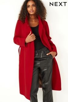 Красный - Пальто с воротником хомутом (D61228) | €73