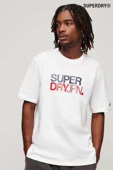 Weiß - Superdry Sportswear T-Shirt in Loose Fit mit Logo (D61290) | 41 €