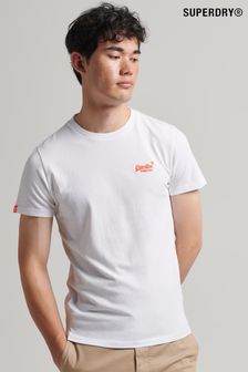 Pomarańczowa koszulka Superdry Superdry Label Neon Lite (D61303) | 125 zł