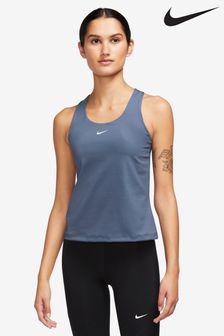 Nike Grey Medium Swoosh Support Padded Vest With Built In Sports Bra (D61496) | €27