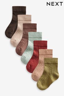 Mixed Muted Baby Rib Socks 7 Packs (0mths-2yrs) (D61763) | €10