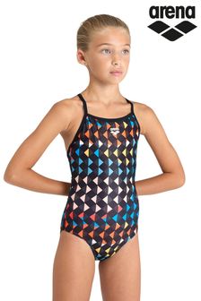 Czarny dziewczęcy strój kąpielowy Arena Carnival z wycięciem w kształcie łezki z tyłu (D61979) | 80 zł