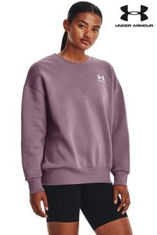 Violett - Under Armour Essential Fleece Übergroßes Crew-Sweatshirt (D62118) | 92 €