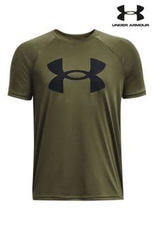 Zielony - Koszulka Under Armour Tech z krótkim rękawem i dużym logo (D62391) | 52 zł