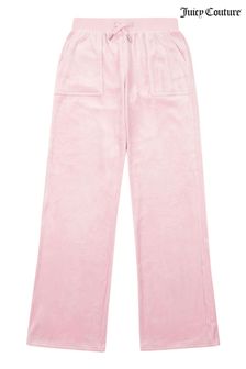 Juicy Couture Girls Velour Patch Pocket Joggers