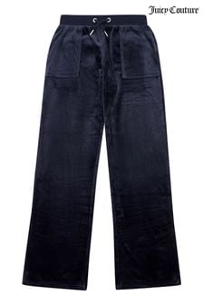 Bleu - Pantalon de jogging à poches plaquées en velours Noir pour fille Juicy Couture (D62764) | €81 - €98