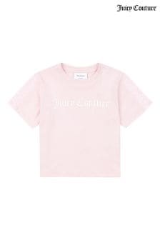 Розовый футболка для девочек Juicy Couture вставкой на рукавах (D62797) | €33 - €40