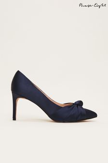 Phase Eight Blue Satin Knot Front Court Shoes (D62949) | ₪ 498