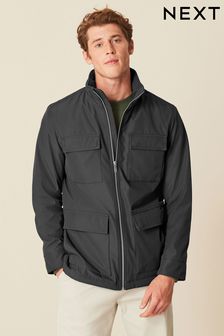 Серый - Непромокаемая куртка с четырьмя карманами и воротником-хомутом (D63510) | €48