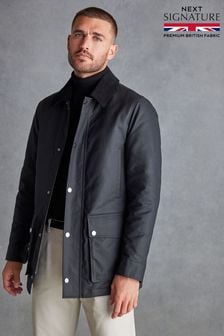Black Signature British Waxed Cotton Jacket (D63535) | AED625