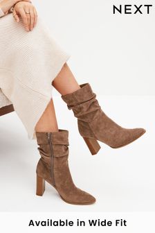 Forever Comfort® Heeled Slouch Midi Boots