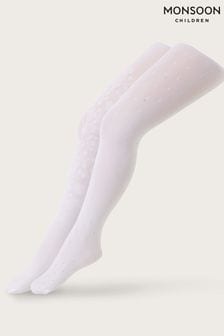 Monsoon Silver Baroque And Glitter Spot Tights 2 Pack (D63962) | €20 - €21