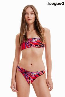 Desigual Bikinihose mit hohem Beinausschnitt und Print, Rot/Mehrfarbig (D64004) | 26 €
