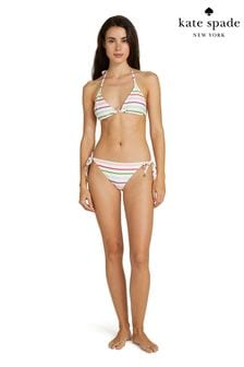 Kate Spade New York Party String-Bikinihose mit Streifen, Weiss (D64082) | 76 €
