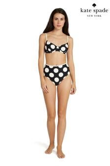 Kate Spade New York Bikinihose mit grossen Punkten und hohem Bund, Schwarz (D64083) | 84 €