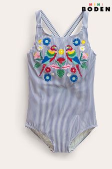 Boden Blue Embroidered Swimsuit (D64086) | kr299 - kr350