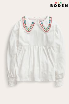 Boden White Collared Jersey Top (D64091) | €27 - €32