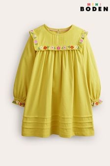 Желтое трикотажное платье с вышивкой Boden (D64093) | 19 060 тг - 21 680 тг