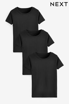 Black Short Sleeve Vest 3 Pack (1.5-16yrs) (D64208) | €14 - €20