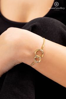 Caramel Jewellery London Gold Tone Sparkly Hoop Entwined Friendship Bracelet (D64219) | LEI 90