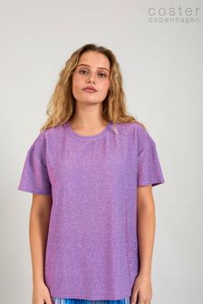 Coster Copenhagen Schimmerndes T-Shirt, Violett (D64273) | 50 €