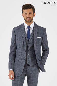 Skopes Acaro Grey Check Tailored Fit Sustainable Suit (D64291) | $181