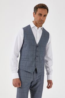 Skopes Reece Blue Check Suit Waistcoat (D64303) | 272 QAR