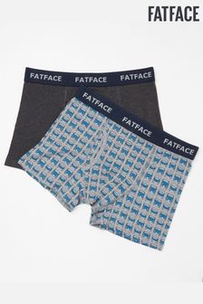 FatFace Grey Camper Print Boxers 2 Pack (D64428) | $36