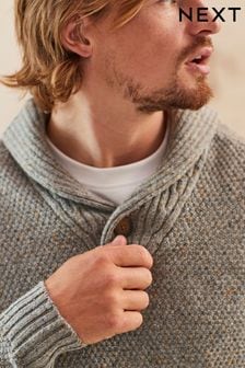 Grau - Melierter Pullover mit Schalkragen in Regular Fit (D64515) | 25 €