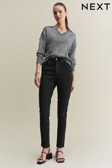 Schwarz - Comfort Mom-Jeans mit Stretch (D64519) | 43 €