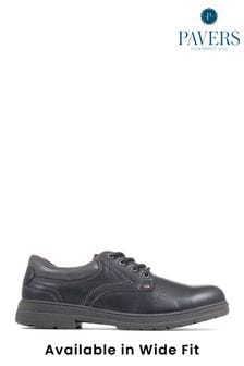 Pavers Black Wide Fit Lace-Up Shoes (D64537) | ₪ 201