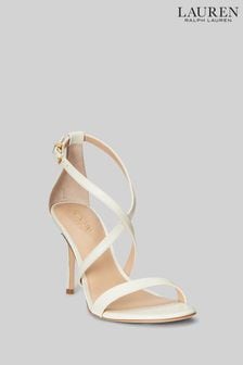 Lauren Ralph Lauren Cream Gabriele Nappa Leather Heeled Sandals (D64568) | €83