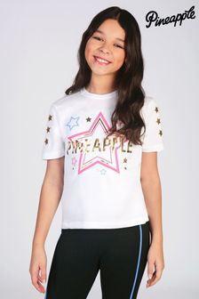 Pineapple Girls White Star Crop T-Shirt (D64625) | €12.50