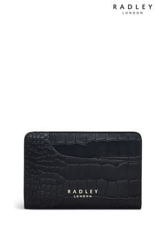 محفظة ثنائية الطي لون أسود متوسطة الحجم جيوب طراز 2.0 مظهر جلد تمساح صناعي من Radley London (D64747) | 440 ر.س