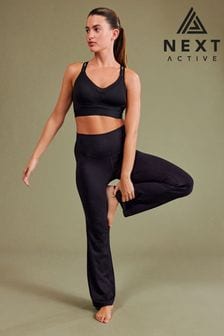 Black Super Soft Flared Yoga Sports Leggings (D65092) | kr348