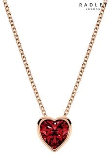 Radley Ladies 18ct Rose Gold Plated Sterling Silver Heart Stone Necklace (D65163) | BGN 139