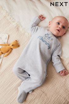 藍／白 - 小熊家族連身睡衣1件裝 (0-2歲) (D65234) | NT$380 - NT$420