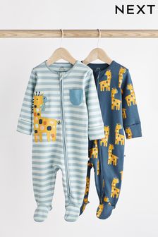 Blue Character Baby Sleepsuits 2 Pack (0mths-2yrs) (D65246) | 8,330 Ft - 9,370 Ft