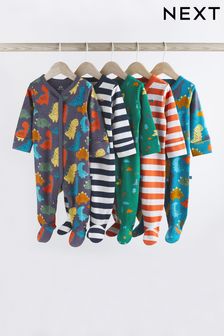 Bright Baby Cotton Sleepsuits 5 Pack (0-2yrs) (D65254) | EGP882 - EGP942