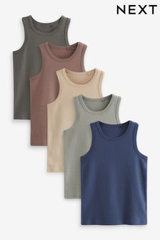Neutral Colours Vests 5 Pack (1.5-16yrs) (D65292) | kr210 - kr290