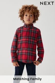 Red Long Sleeve Check Shirt (3-16yrs) (D65616) | OMR6 - OMR9