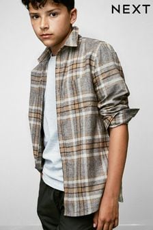 灰色 - 長袖格紋襯衫 (3-16歲) (D65617) | NT$620 - NT$840