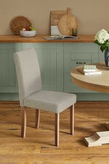Set of 2 Tweedy Chenille Oyster Milford Non Buttoned Dining Chairs (D65711) | €245