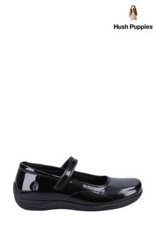 Hush Puppies Aria Patent Junior Black Shoes (D65736) | $91