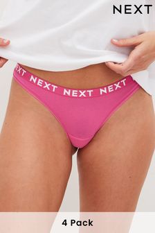 Bright Colours Thong Cotton Rich Logo Knickers 4 Pack (D65779) | 24 €