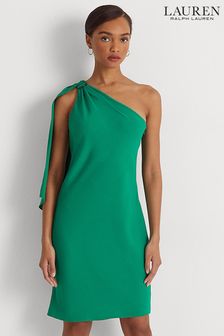 Lauren Ralph Lauren Green One Shoulder Cape Druzana Evening Dress (D65788) | €165