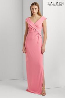 Lauren Ralph Lauren Pink Stretch Off Shoulder Leonidas Maxi Evening Dress (D65797) | 175 €